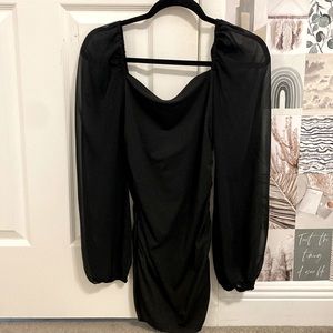 bodycon sheer sleeves
